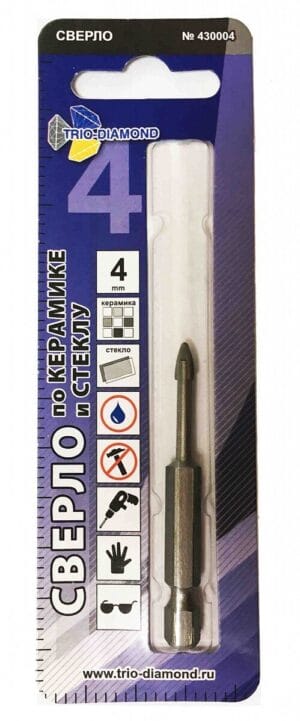 Сверло по керамике и стеклу 4мм 430004