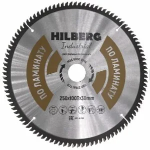 Диск пильный Hilberg Industrial Ламинат 250x30x100Т HL250