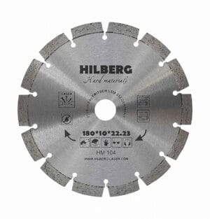 Диск алмазный отрезной 180x22,23 Hilberg Hard Materials Лазер HM104