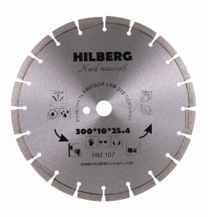 Диск алмазный отрезной 300x25,4x12 Hilberg Hard Materials Лазер HM107