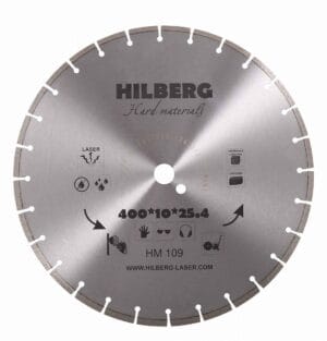 Диск алмазный отрезной 400x25,4x12 Hilberg Hard Materials Лазер HM109