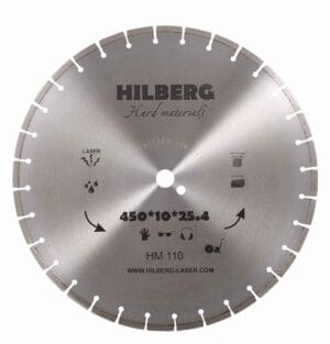 Диск алмазный отрезной 450x25,4x12 Hilberg Hard Materials Лазер HM110