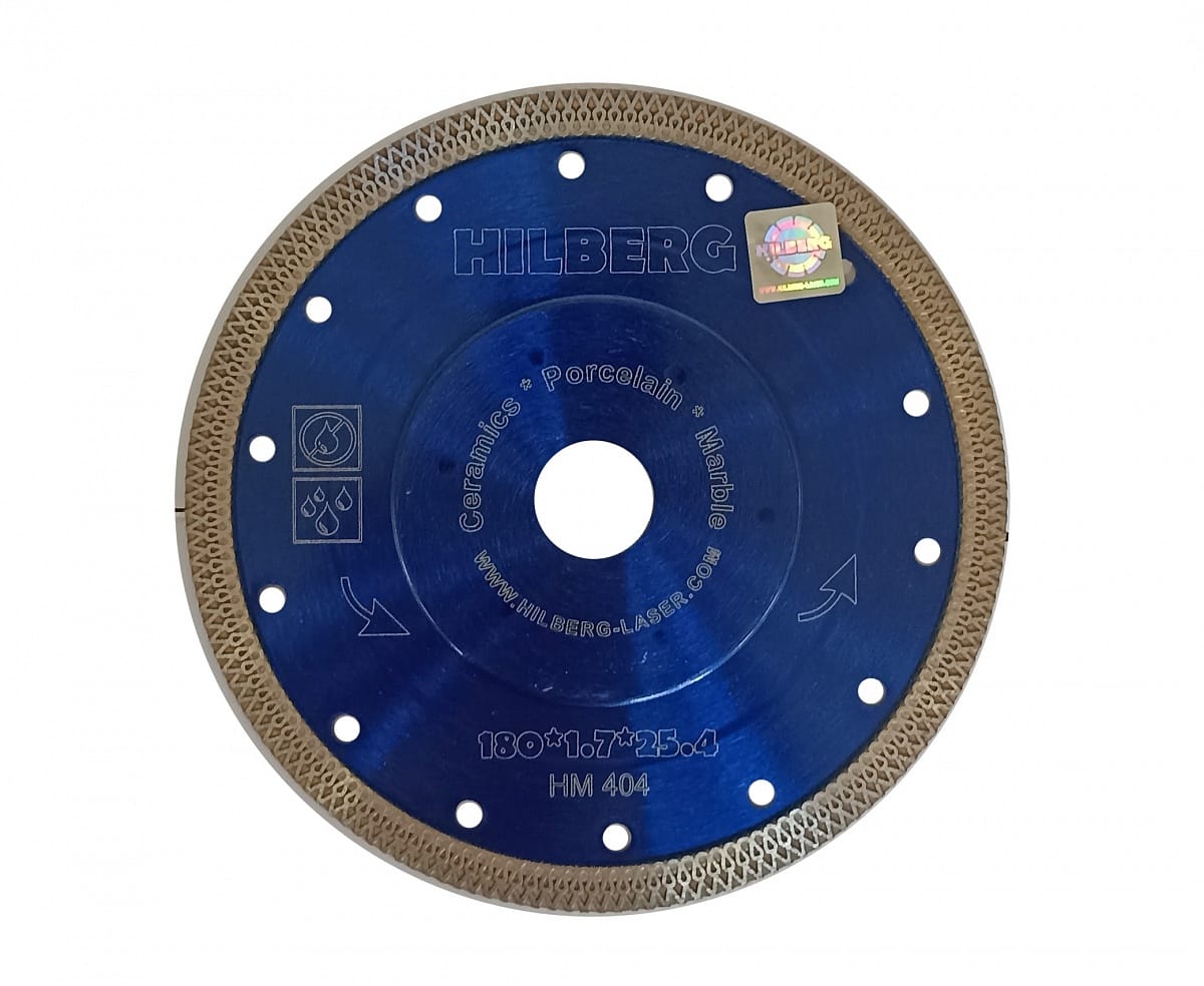 Диск алмазный отрезной 180x25,4 Hilberg Турбо ультратонкий х-тип HM404