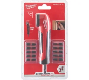 Угловая насадка SHOCKWAVE 1/4" с комплектом бит 10 шт. Milwaukee 4932471274