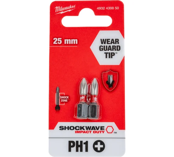 Бита PH1 x 25 мм - 2 шт Milwaukee 4932430850 — изображение 2