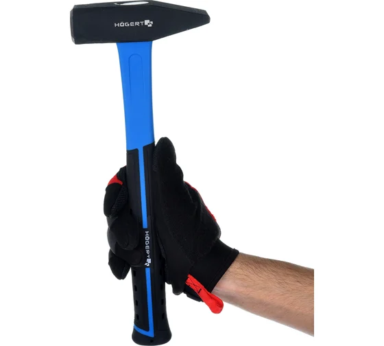 Слесарный молоток HOEGERT TECHNIK 800 г с рукояткой из стекловолокна HT3B028 — изображение 2