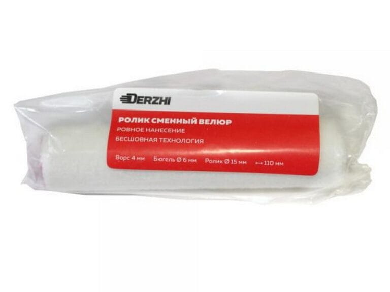 Ролик (Валик) сменный Derzhi, велюр, ворс 4 мм, 15х110 мм, 03-61511