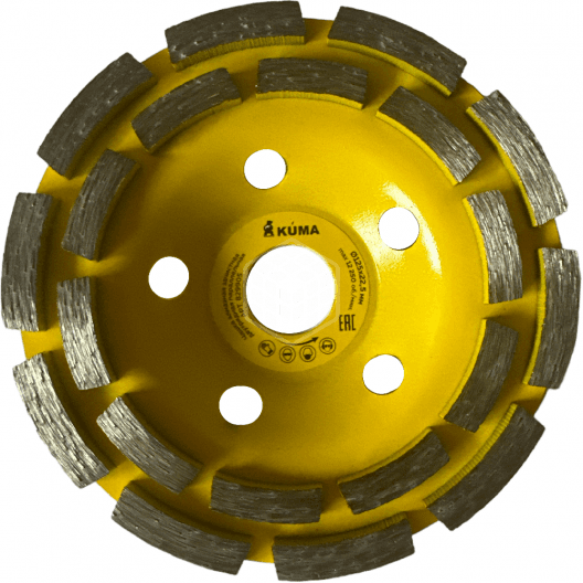 Чашка алмазная зачистная KUMA двухрядная 125х22,2 мм 20 сегментов 829905