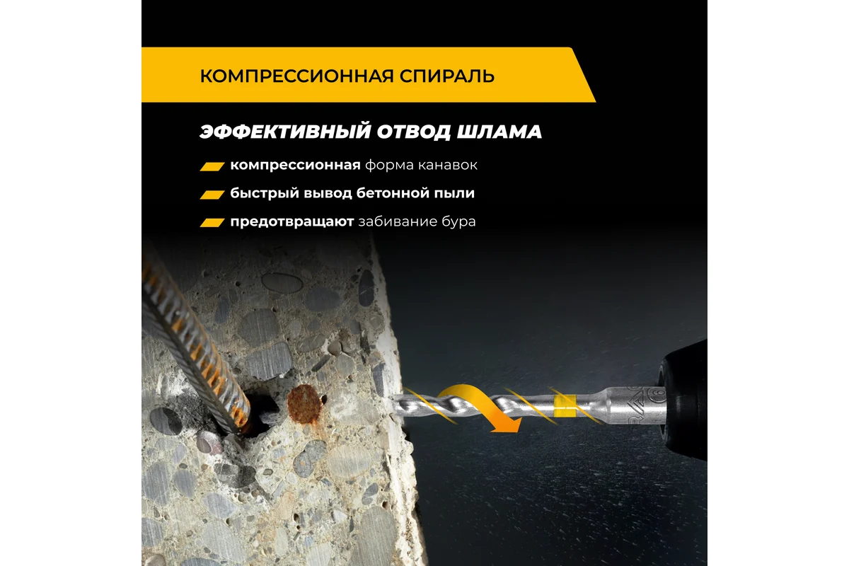 Набор буров по железобетону RAGE Furious 6, 8, 10х160 мм SDS-plus Quadro-X 567003 — изображение 10